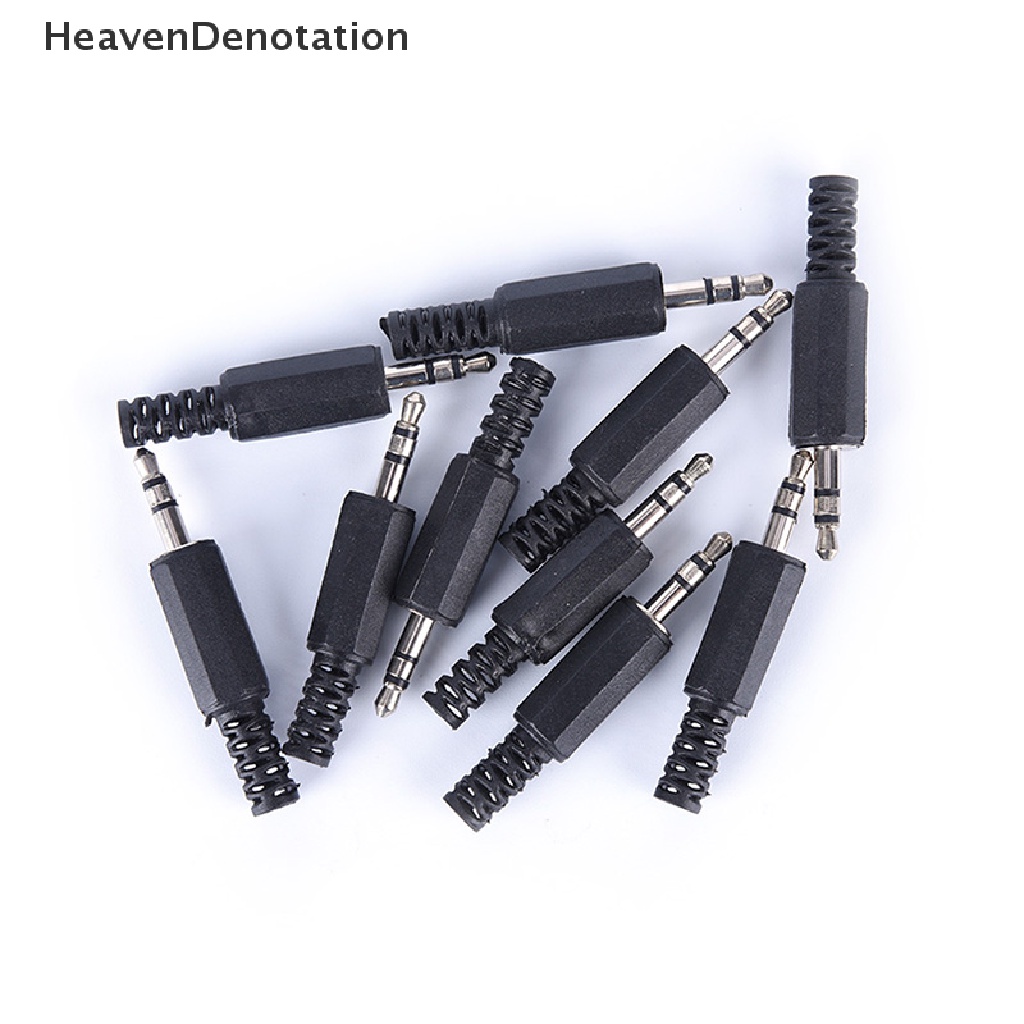 (Heavendenotation) 10pcs / Lot Adapter Jack Audio 3.5mm Male Untuk Headphone