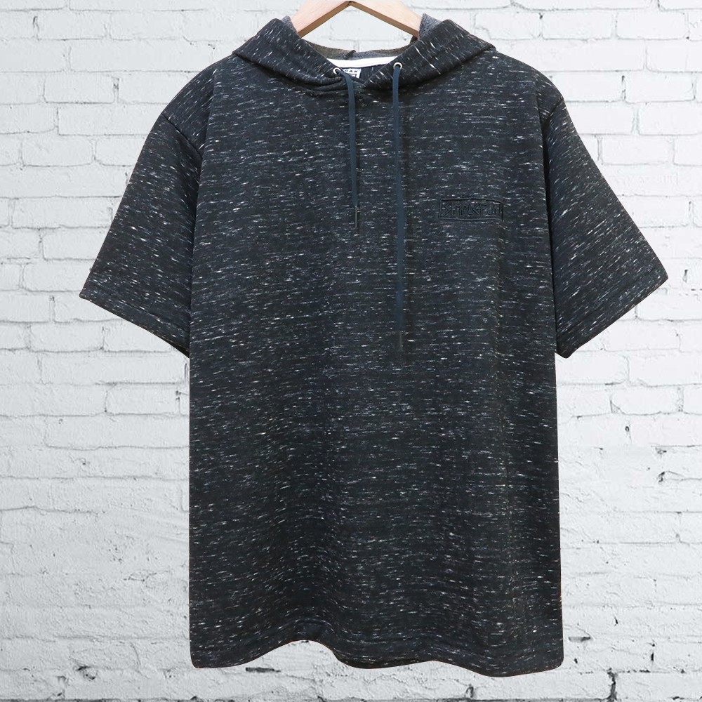 Short Hoodie: Black Distressed