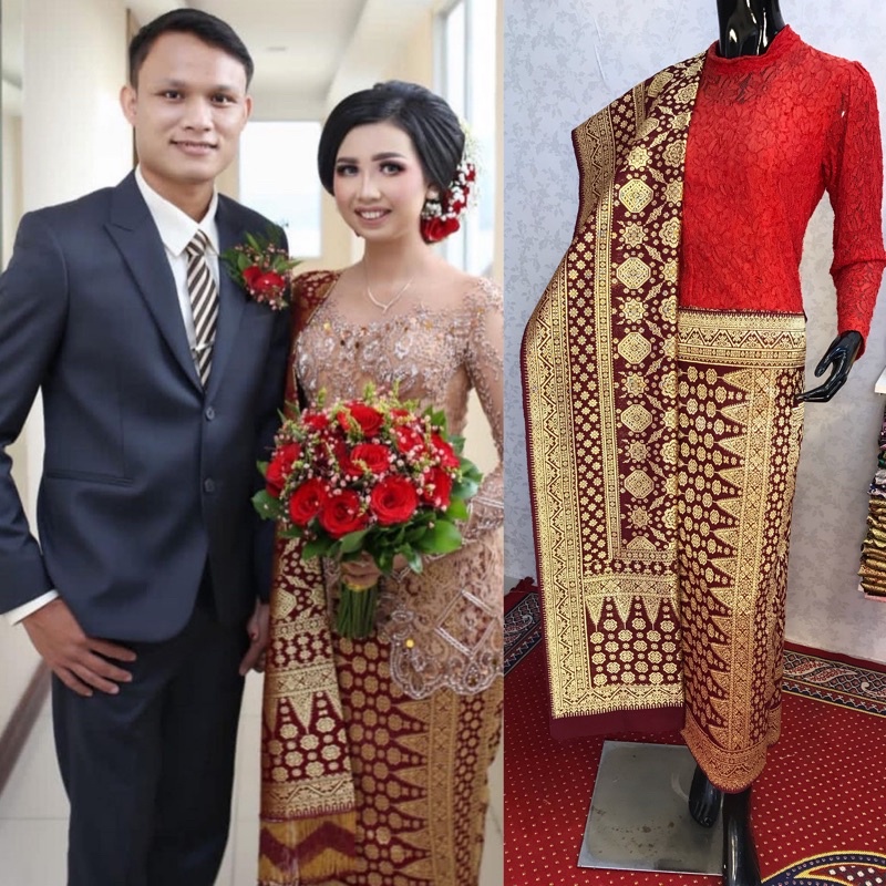 SONGKET BERLIAN GRADE A/ SONGKET BERLIAN MERAH MAROON/ILHAM SONGKET