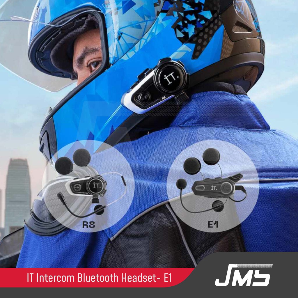 IT Intercom Bluetooth Headset E1 - Garansi TAM 15 Bulan - Intercom Helm Termurah ORIGINAL-7