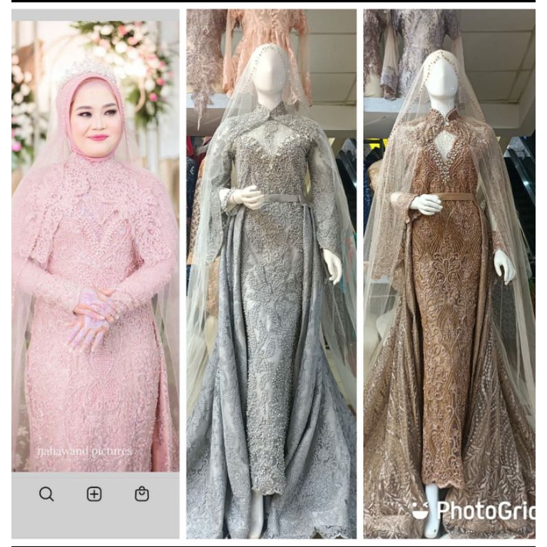 GAUN PENGANTIN SLIM  JUBAH//GAUN PENGANTIN BEREKOR FULL PAYET //GAUN