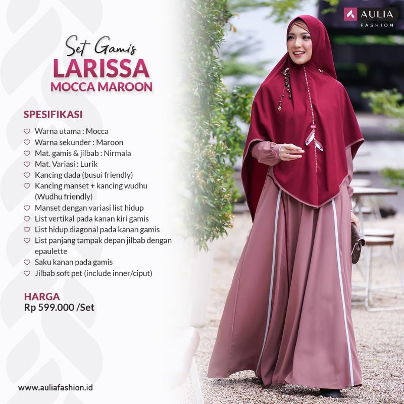 GAMIS LARISSA MOCCA MAROON BY AULIA