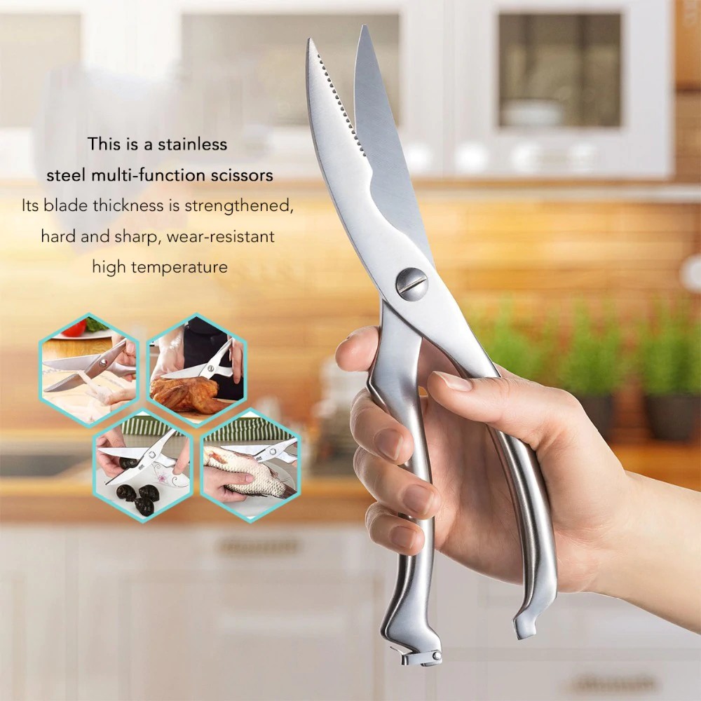 

Stainless Steel Kitchen Scissors Chicken Bone Fish Duck Poultry Scissors Cutter Shear Snip Cook