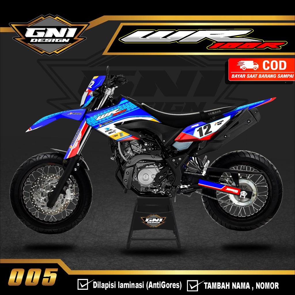 [PALING DICARI] Decal Sticker Yamaha WR 155 Full body Super Moto Desain Mandalika Pertamina - Dekal 