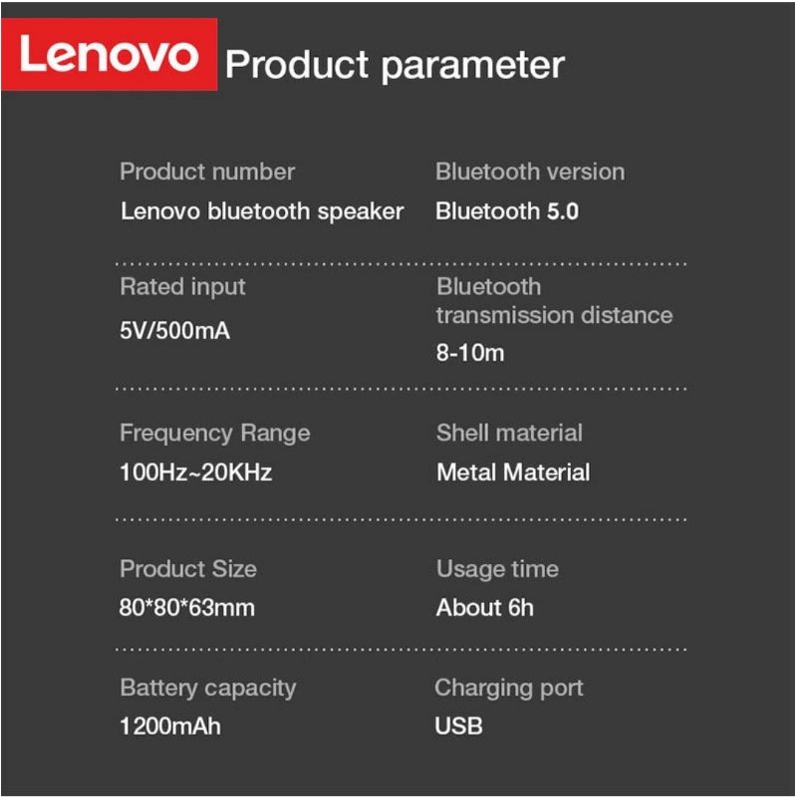 LENOVO K3 Bluetooth Portable Speaker Mini Hifi Wireless Speaker  Garansi Resmi