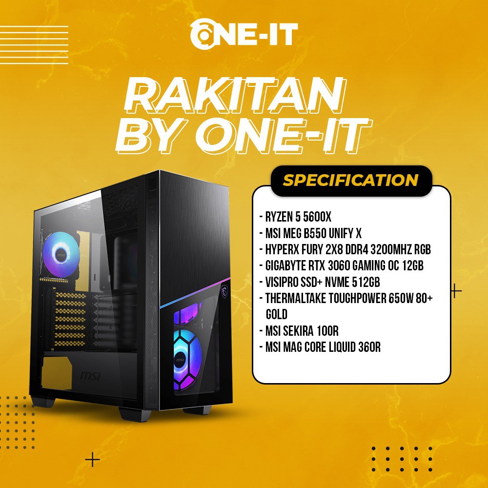 PC Rakitan Ryzen 5 5600X | Rtx 3060 | RAM 16 GB | SSD 512 GB