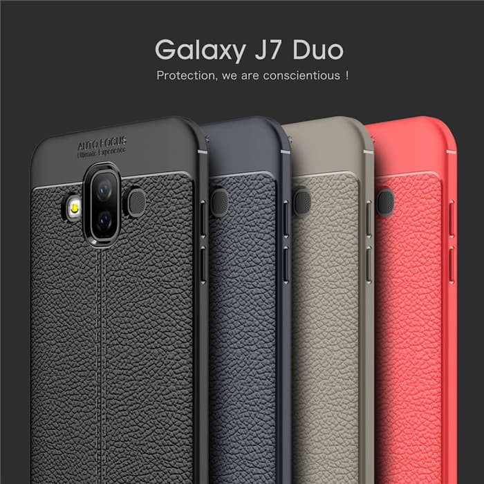 Samsung Galaxy J7 Duo Autofocus Leather Softcase Case Casing Bumper