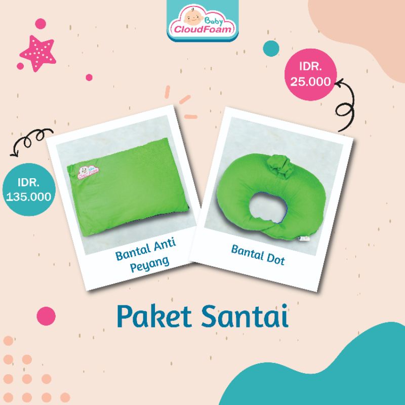 PAKET SANTAI BABYCLOUDFOAM DAN BANTAL DOT 100% ORI