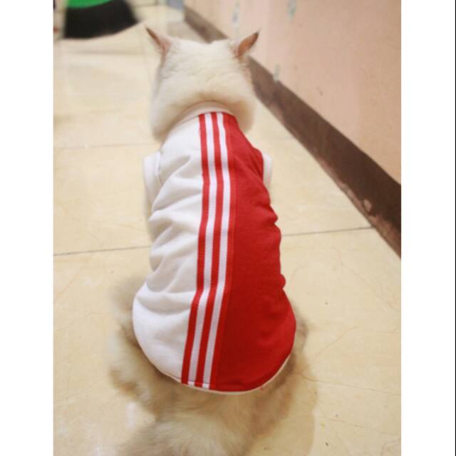 Kaos rip merah putih 17an agustus untuk kucing dan anjing / baju kucing murah size S M L XL