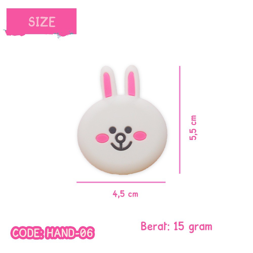 Popsocket 3D Karakter LINE dan EMOJI . Popsockets PVC Motif . Finger Grip Stand Phone . HAND-06