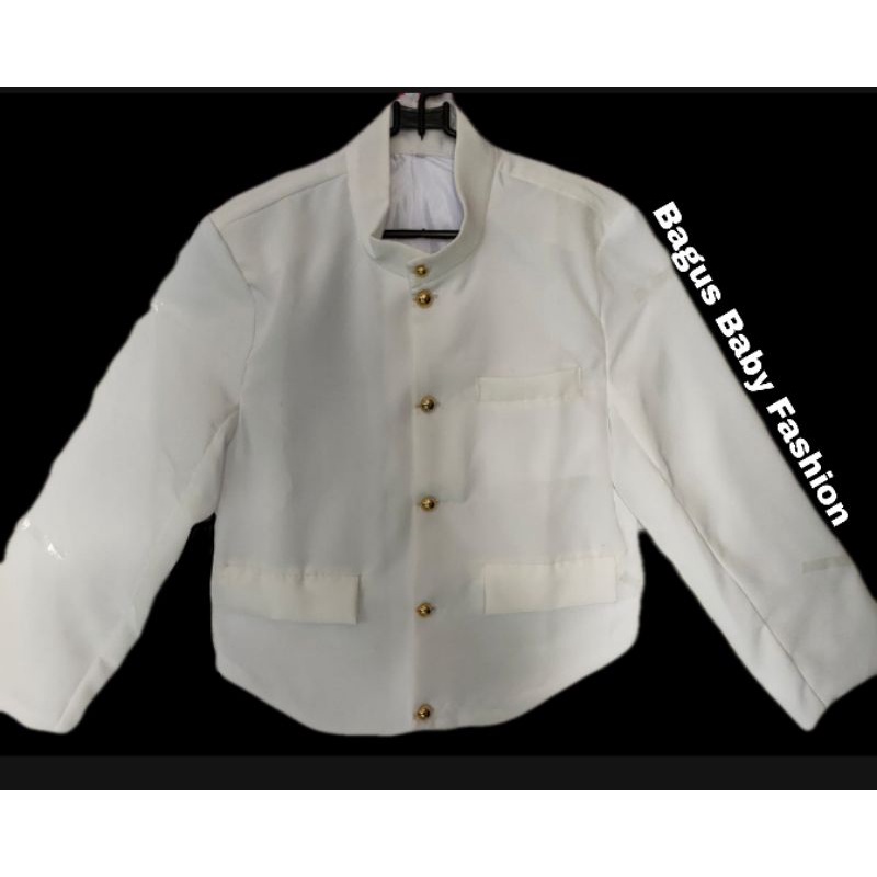 Beskap Pria Adapt Jogja Warna Putih Halus