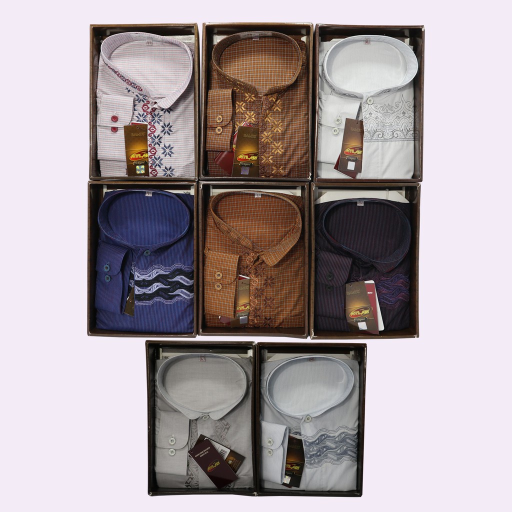 Baju Koko ATLAS Bamus Elegant Lengan Panjang Manset Warna