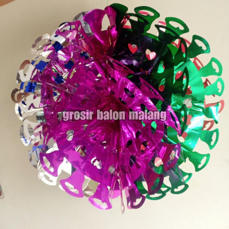 lampion gantung dekorasi hiasan natal lonceng besar