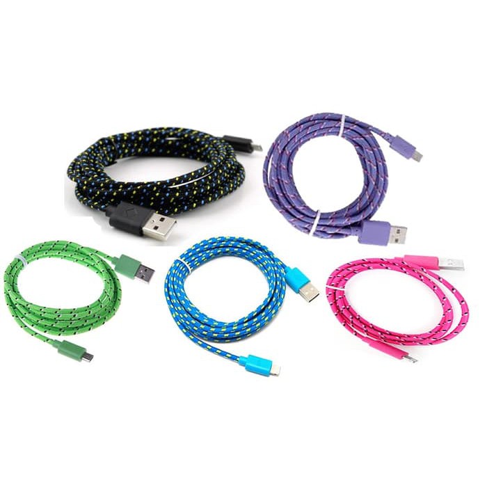 Kabel Data Tali Sepatu V8 Bahan Besi / Kabel Data Tali Sepatu V8 Suport Fast Charging Metal [QTOP.ID]