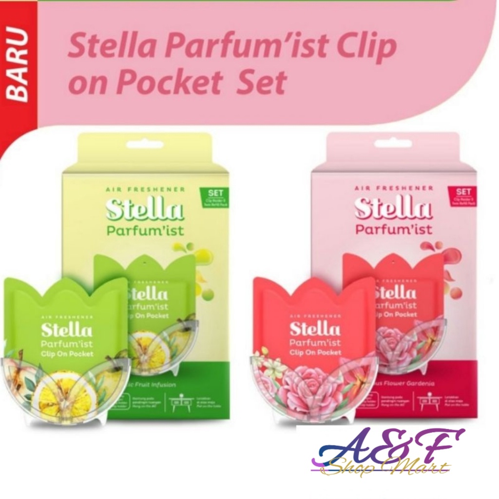 STELLA PARFUMIST CLIP ON POCKET SET 14gr - Pengharum Ruangan Pink Flower