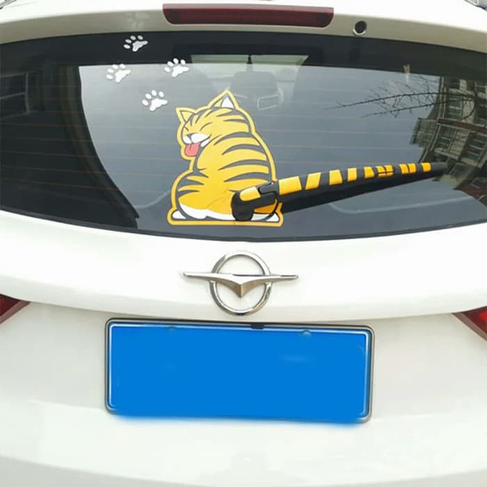 Stiker Kucing Kaca Mobil Belakang Wiper Cat Sticker Moving Tail Gerak