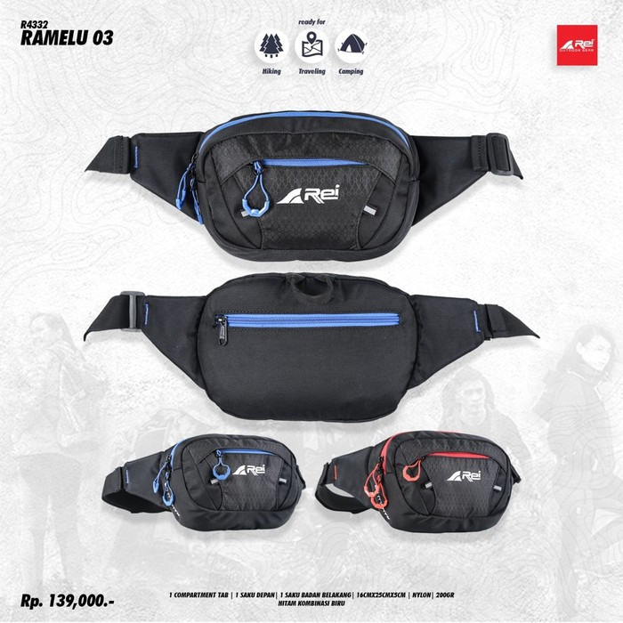 TAS PINGGANG WAISTBAG REI RAMELU 03 AREI OUTDOORGEAR TAS ORIGINAL 100%