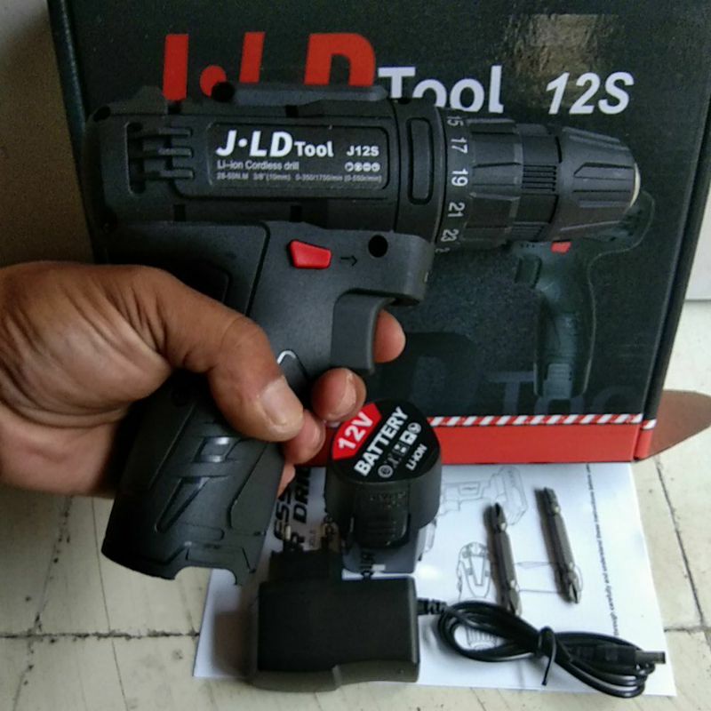 BOR BATERAI JLD 12v Bor Cas Tangan Cordless drill JLD 12s Cordless Drill