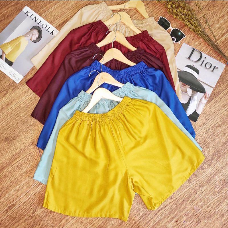CELANA PENDEK POLOS RAYON PREMIUM | KOLOR PENDEK WANITA | CELANA PANTAI | KOLOR HOTPANTS WANITA