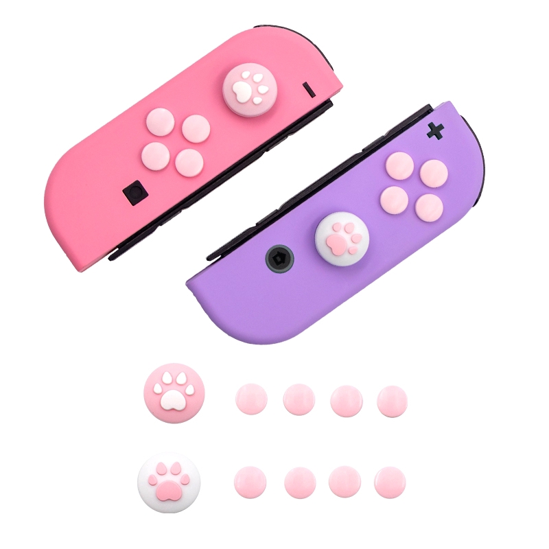 Set Tombol Joy-Con Bahan Silikon Anti slip Motif Animal Crossing Untuk Nintendo Switch