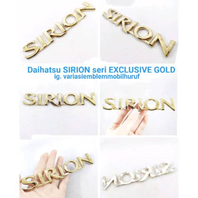 Emblem logo SIRION daihatsu seri exclusive GOLD
