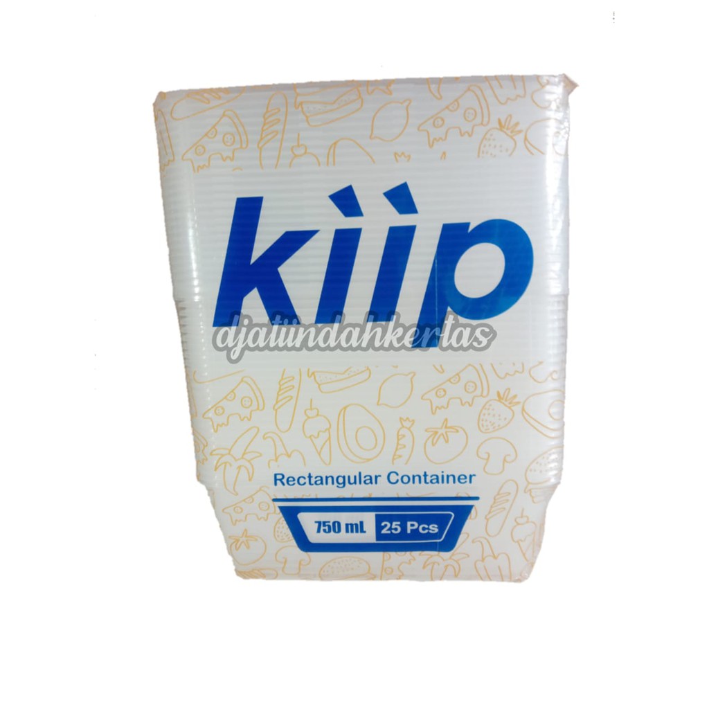 MURAH NIH!!!Food Container Box Tempat Makanan Plastik Thinwall Polos KIIP uk: 750 ml (25pcs)