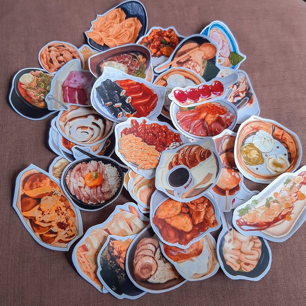 

(MIN. 10) RANDOM MAKANAN AESTETIK STIKER UNTUK NOTEBOOK / STICKER AESTHETIC / STICKER JURNAL / STIKER MURAH / STIKER DECO