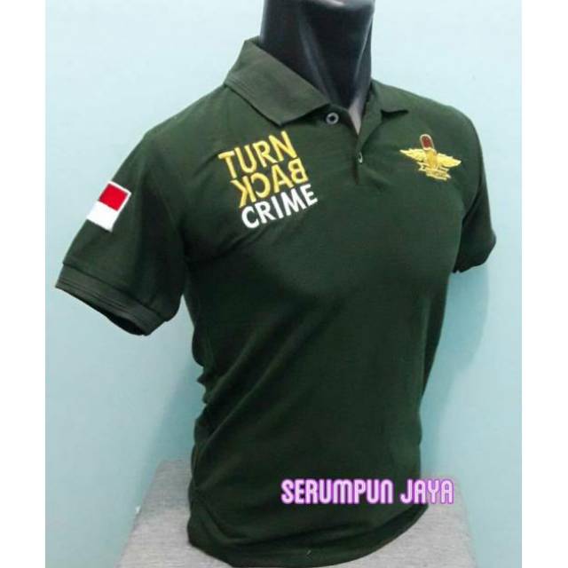 KAOS SECURITY TURN BACK CRIME WINGS - KAOS TBC SECURITY LOGO WINGS HIJAU ARMY FULL BORDIR