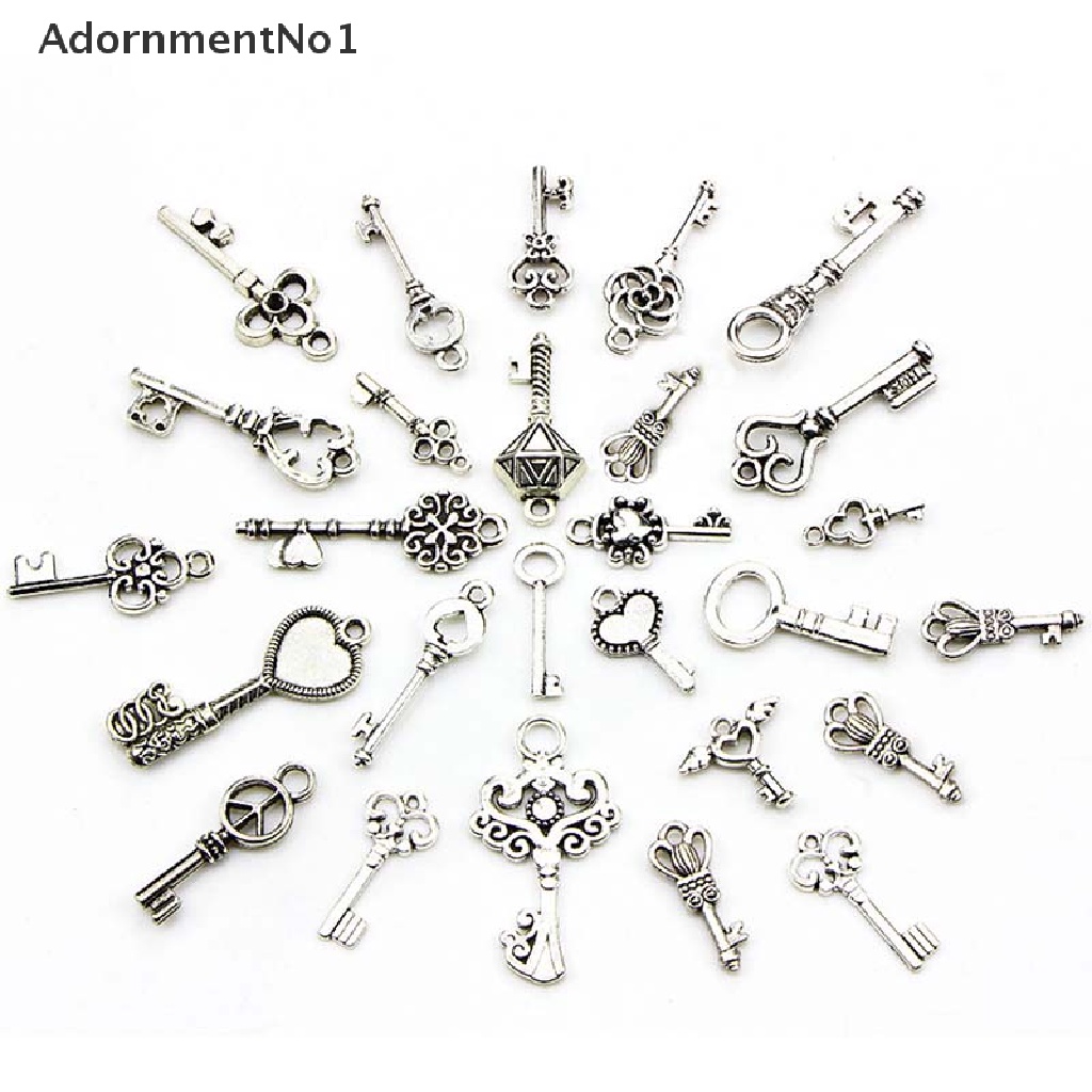 (AdornmentNo1) 50pcs Liontin Bentuk Kunci Model Tibet / Antik Untuk DIY Perhiasan