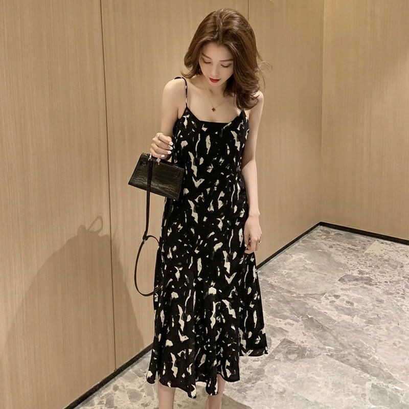 printed chiffon dress