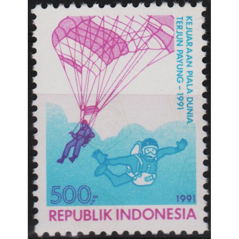 

Perangko Filateli #H2 - Indonesia MNH 1v 30.08.1991 World Cup Championship Of Parachuting