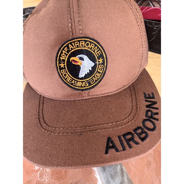 Topi Bordir Airborne Coklat