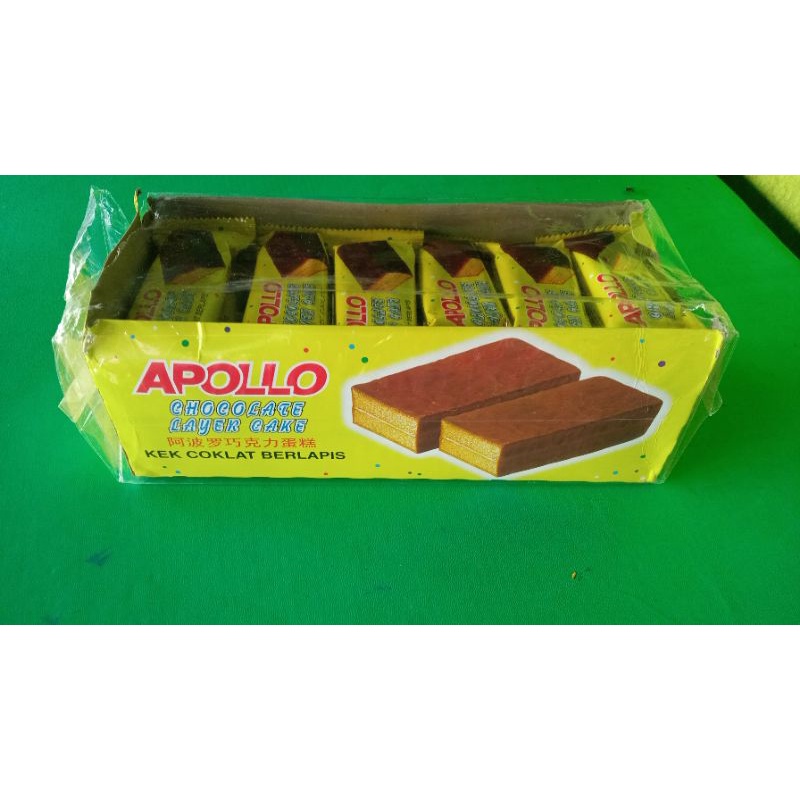 apollo kek lapis coklat 18 g X 24 pcs buatan malaysia