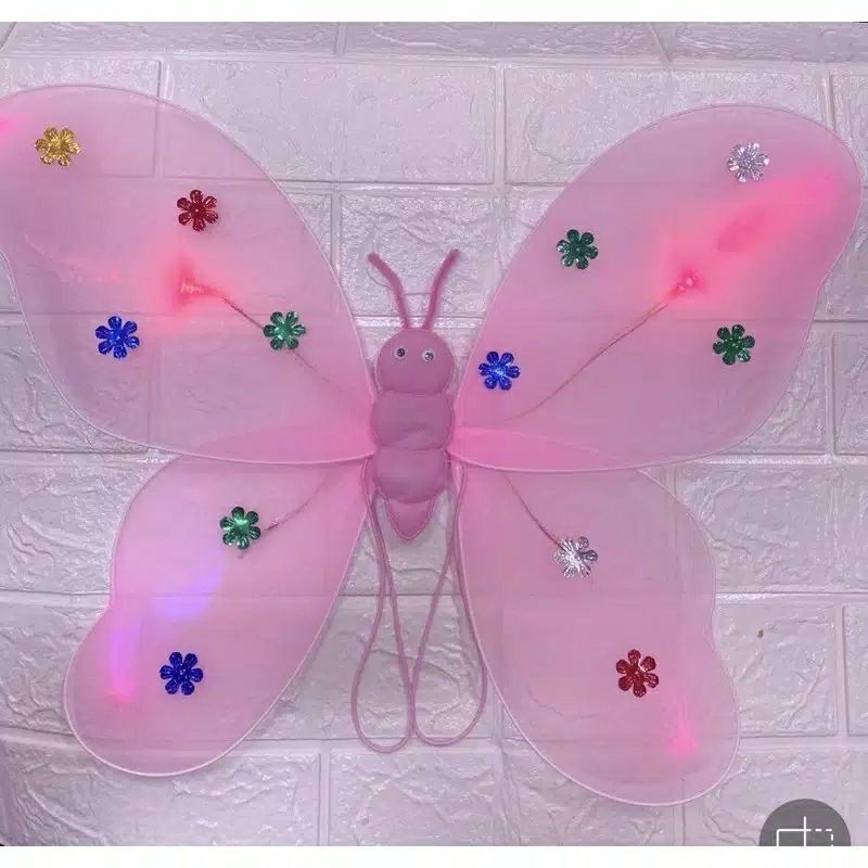 sayap nyala LED peri kupu kupu 1 set