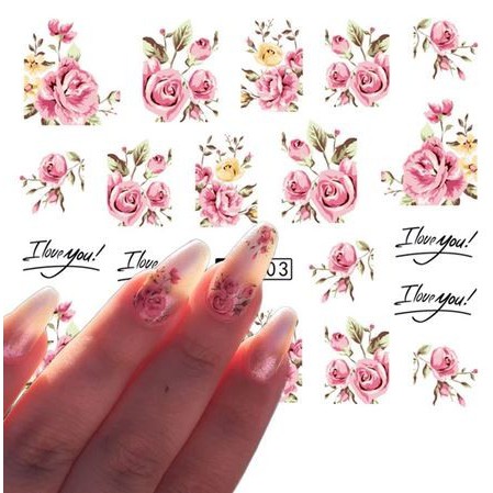 Water Transfer Nail Art Stickers - Stiker Kuku 3D Motif #01