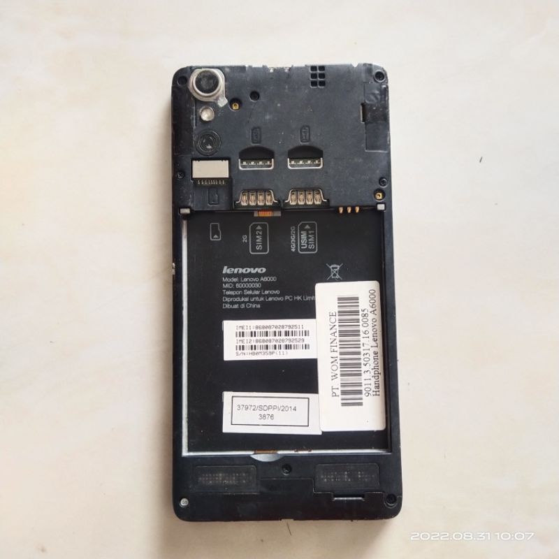 mesin Lenovo A6000
