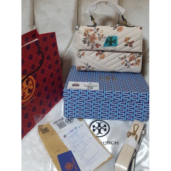 Tas Wanita Tory Cluny Kira Chevron 9024 Import Batam Mirror Quality #M578