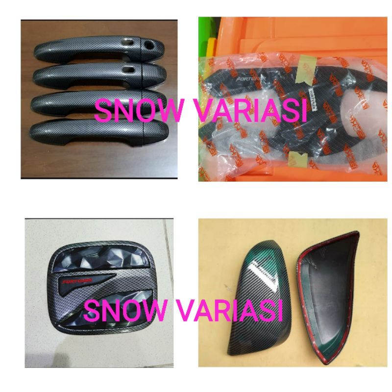 Paket outer handle tank cover spion carbon all new fortuner 2016