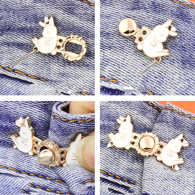 1 Pc Aksesoris Buckle Pinggang Celana Jeans Rok Bentuk Kartun Kelinci Dapat Disesuaikan