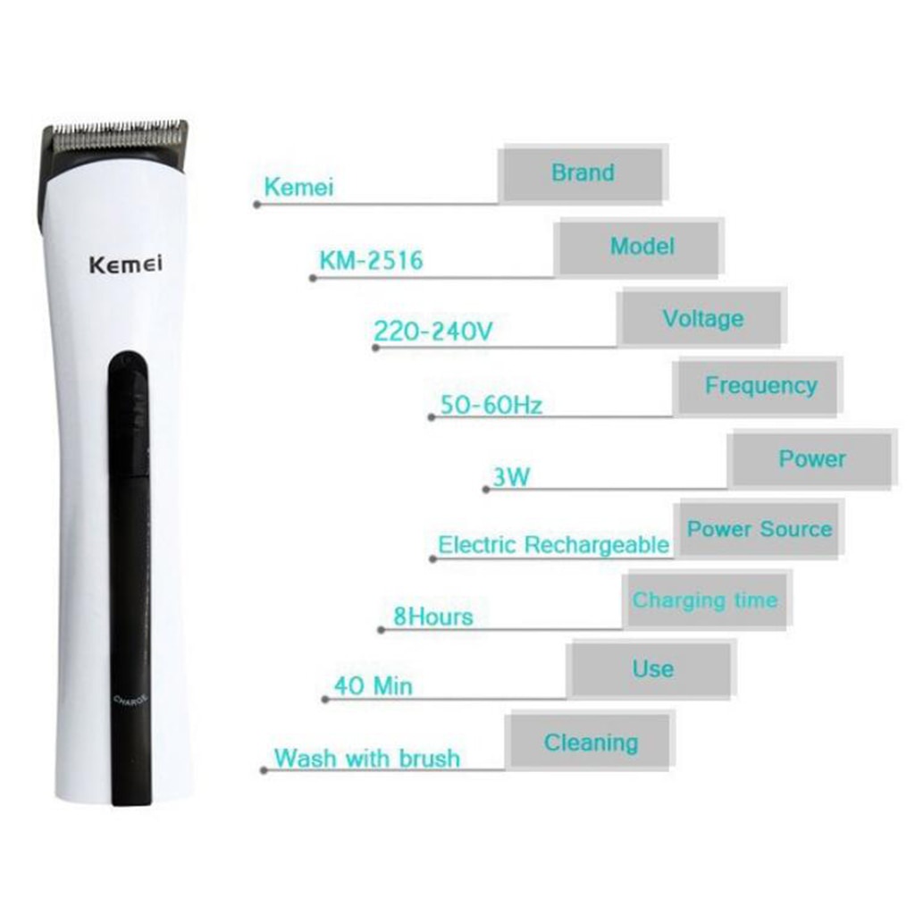 KEMEI KM-2516 Alat Cukur Rambut Jenggot Kumis Trimer Clipper Wireless Rechargeable Hair Trimmer Home Salon cliper Professional Electric Hair Clippers EU Plug Hair Cutting Machine Wholesale Electric Cordless Hair Clipper Razor Beard Removal Machine Barber