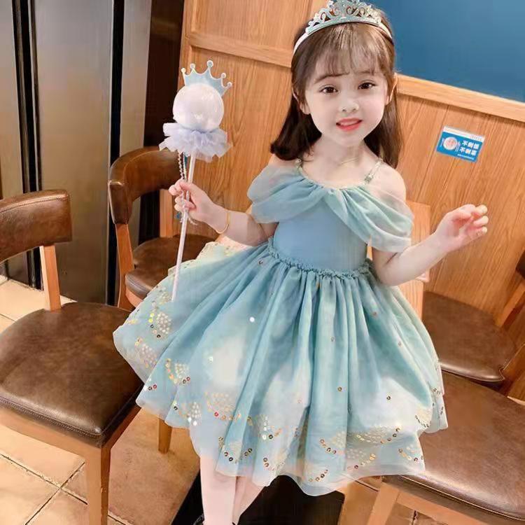 (LOLI-JKT) BD-147 DRESS ANAK GAUN PESTA BIRU STRAPLESS SIZE 90-140