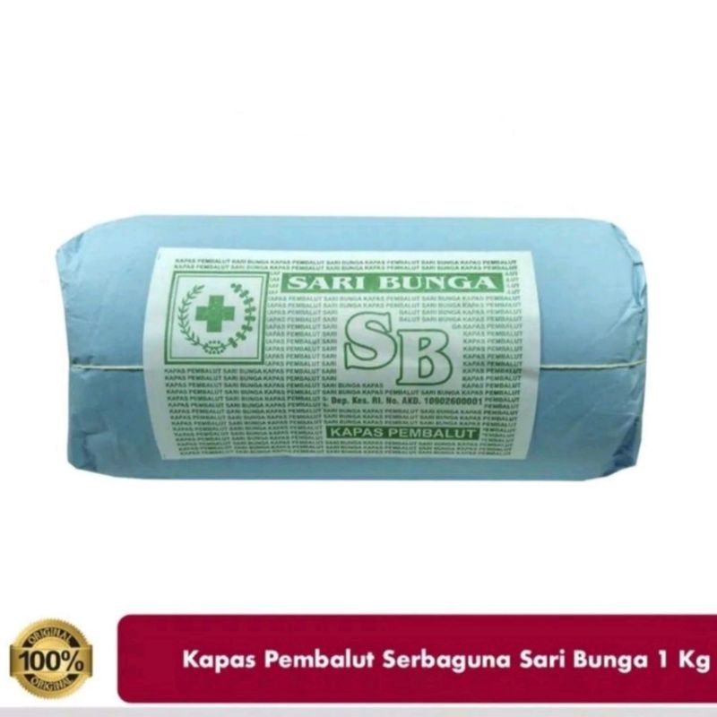 Kapas Pembalut Serbaguna 1kg / 1000g - Kapas Sari Bunga