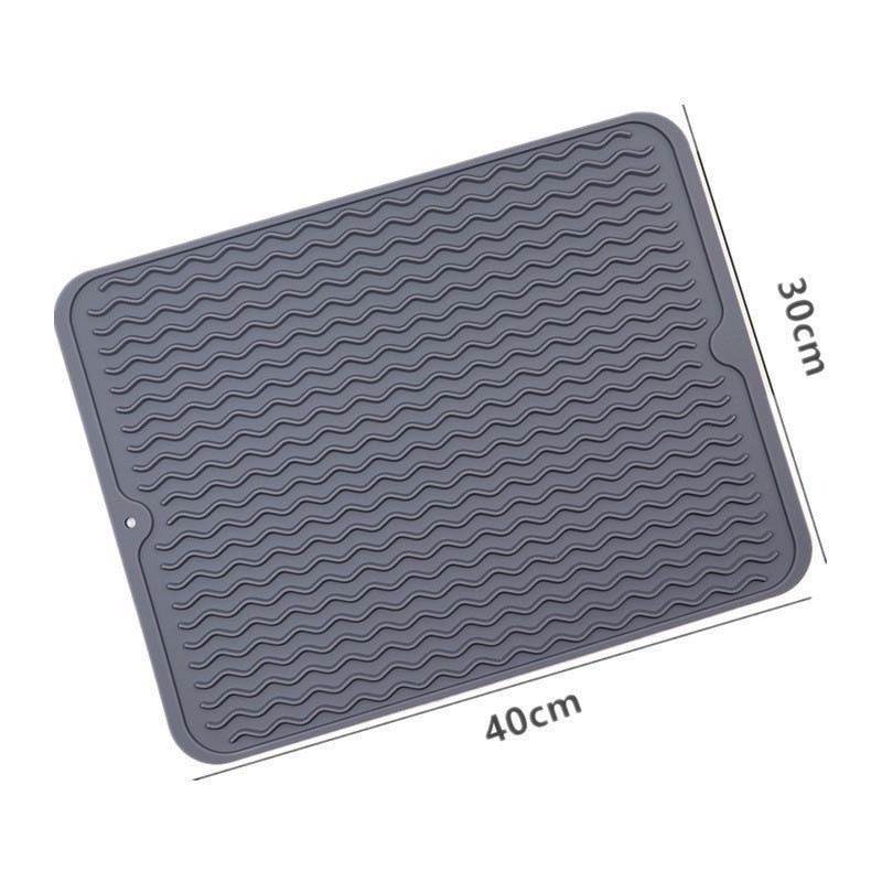 Wadah Alas Cuci Drain Mat Alat Pengering Cuci Piring Gelas Silicone Tebal