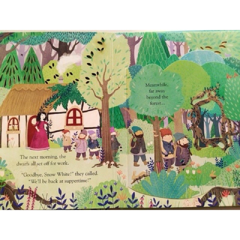 Usborne peep inside a fairy tale snow white and seven dwarfs - buku import anak - kado anak cewek