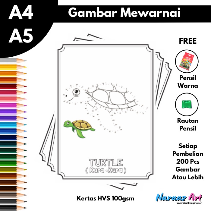 Gambar Mewarnai Binatang Hewan Untuk Anak Belajar Menggambar Mengikuti Angka Untuk Balita