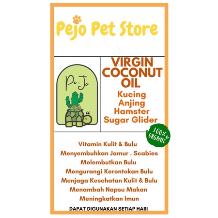 VCO Virgin Coconut Oil Obat Bulu Jamur Scabies Kucing Anjing