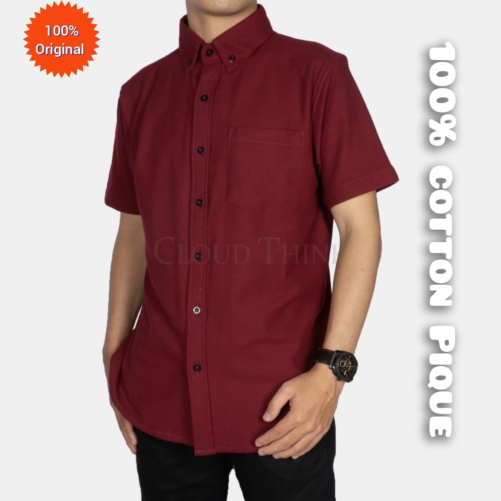 KEMEJA KATUN PIQUE / BAJU KEMEJA ORIGINAL PRIA