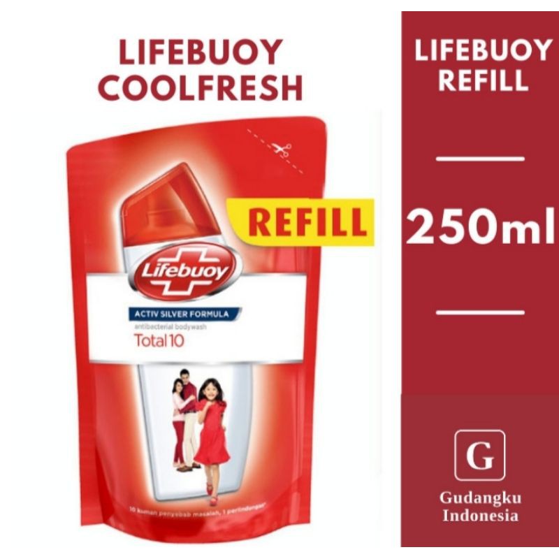 Lifebuoy total 10 merah sabun mandi cair 250 ml