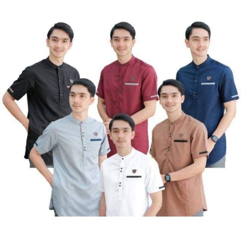 BAJU KOKO PRIA KURTA DEWASA LENGAN PENDEK KAIN TOYOBA ORIGINAL