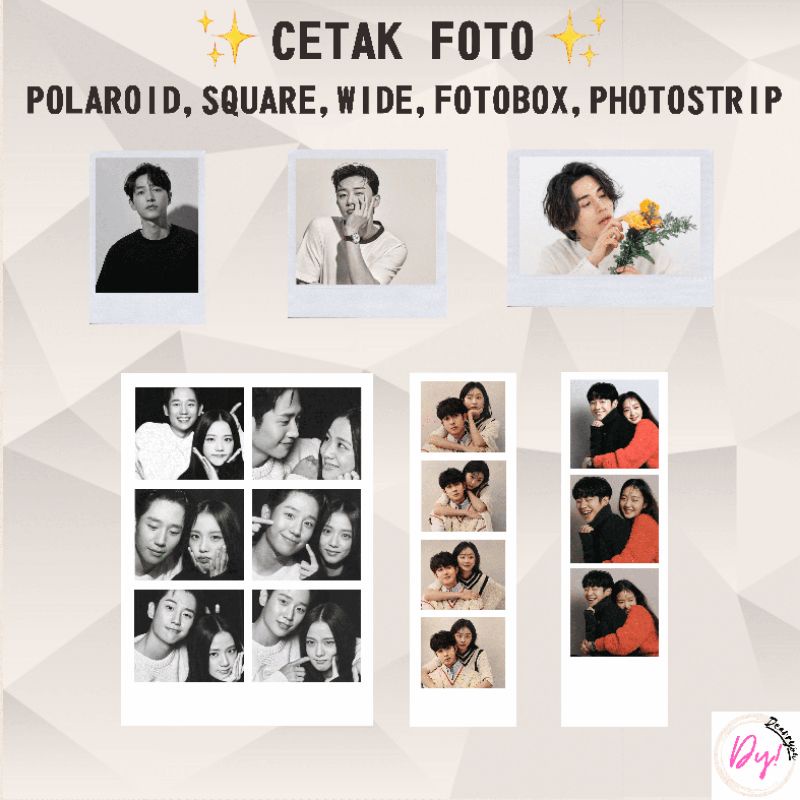 Cetak Foto Polaroid Square Wide Fotobox Photo Strip/Foto Strip